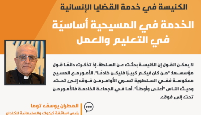 الكنيسة في خدمة القضايا الإنسانية: خدمة أساسيّة في التعليم والعمل