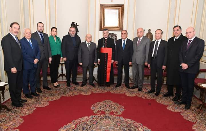 البطريرك يلتقي الرابطة المارونية ووفدًا من منظمة الأساقفة الكاثوليك الألمان للتعاون الإنمائي